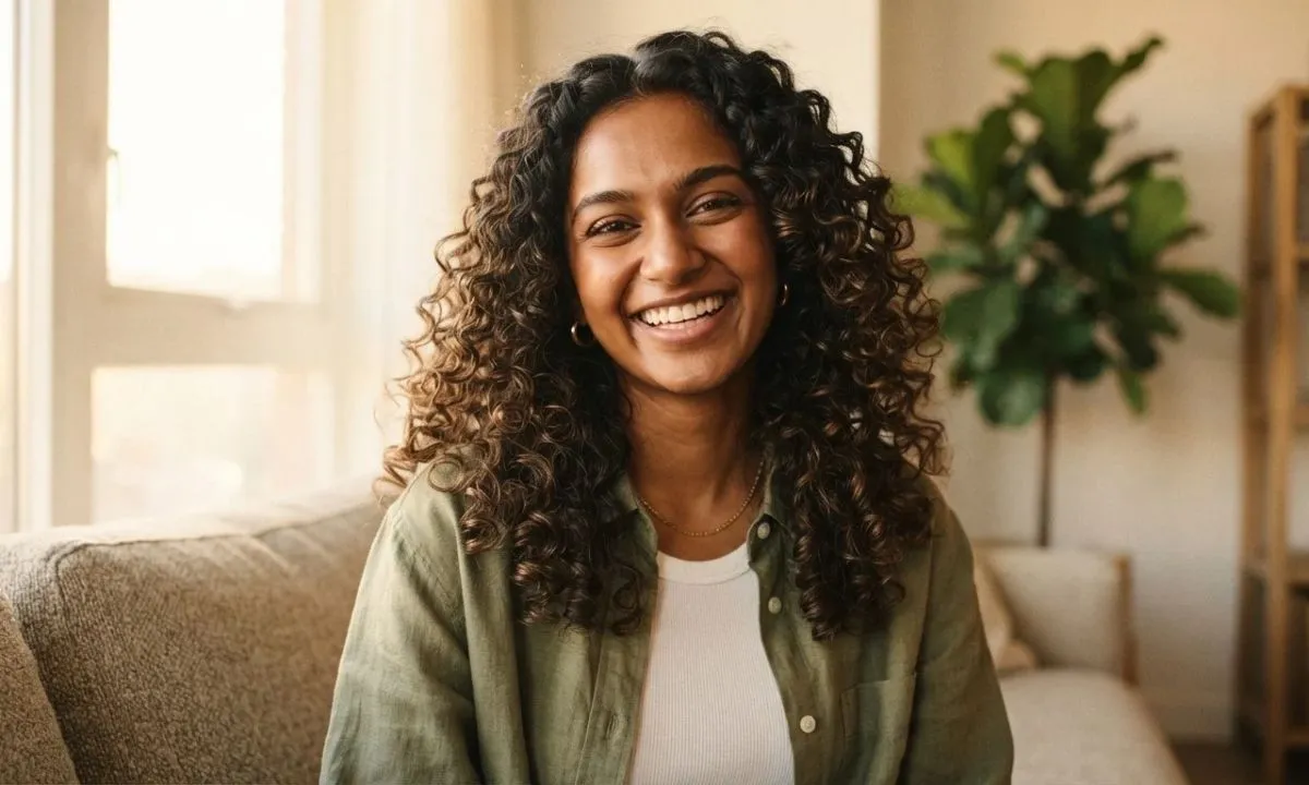 Curly hair captions for Instagram with natural defined curls