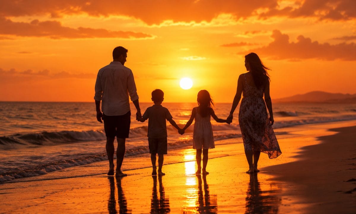 Family of Four Captions