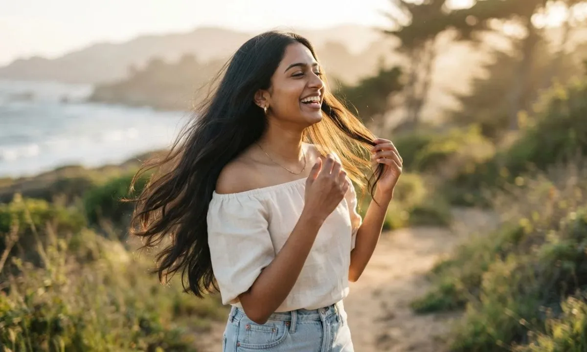 Hair color captions for Instagram with fresh glossy colored hair