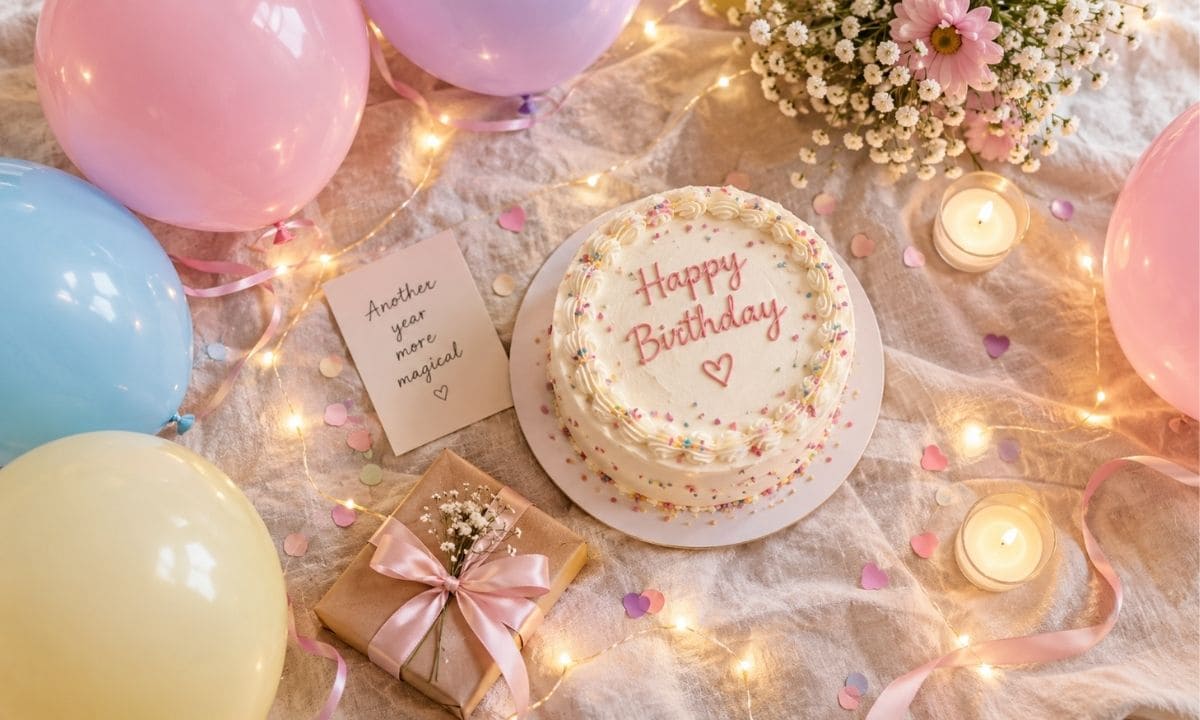 Aesthetic birthday captions for Instagram flat lay photo