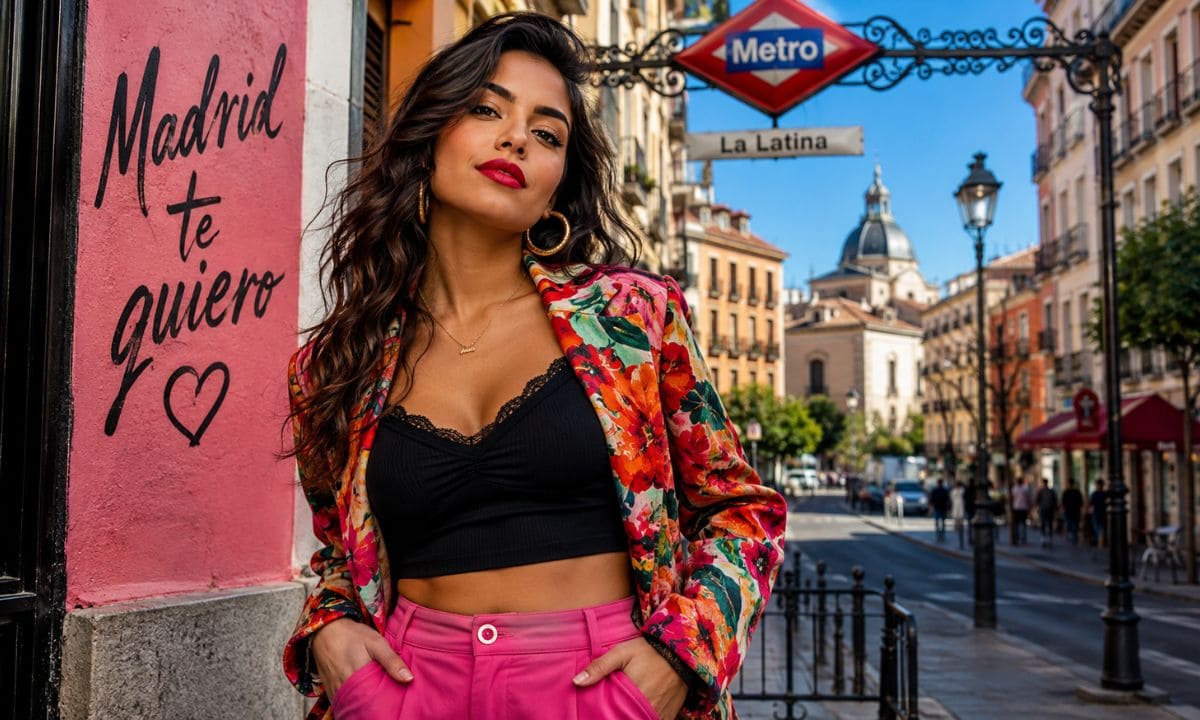 Baddie captions for Instagram in Spanish with confident stylish photo