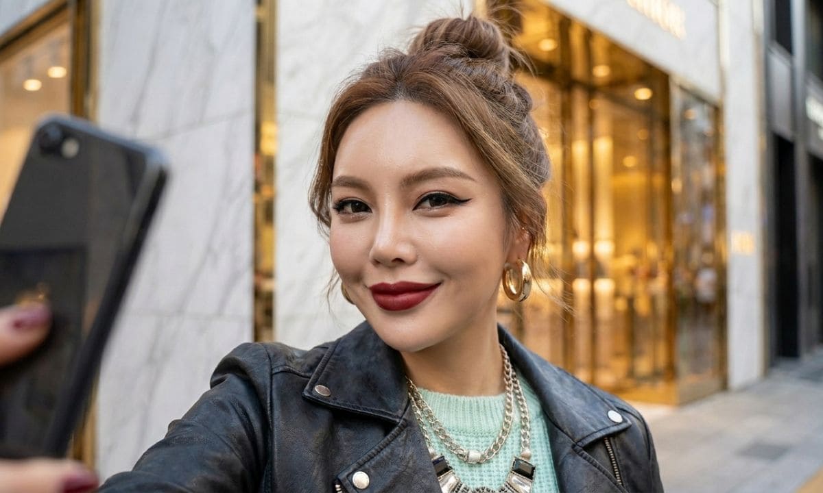 Baddie selfie captions for Instagram with close-up confident portrait