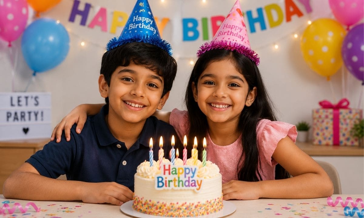 Birthday captions for siblings celebration photo