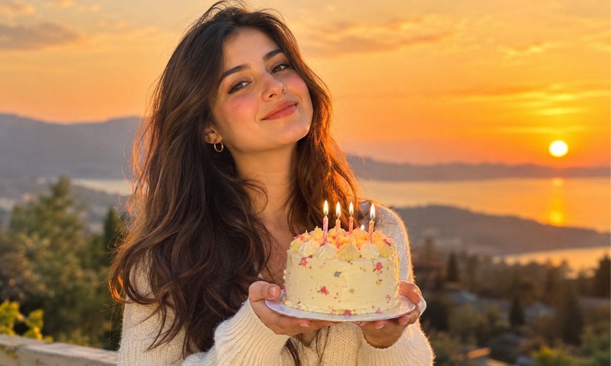 Birthday captions for yourself sunset portrait photo