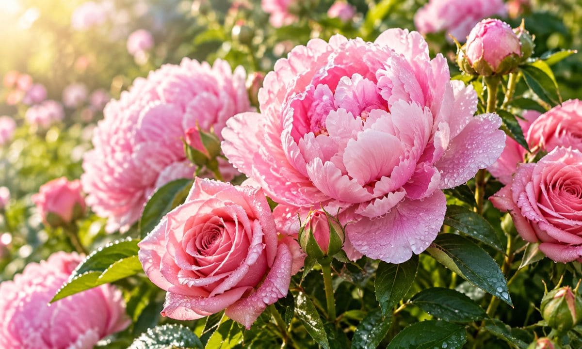 Blooming pink flowers for pink flower captions on Instagram