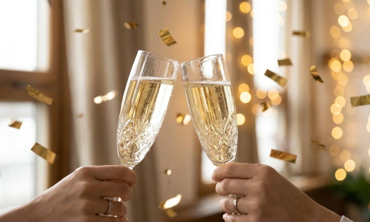 Champagne toast for a 21st birthday celebration