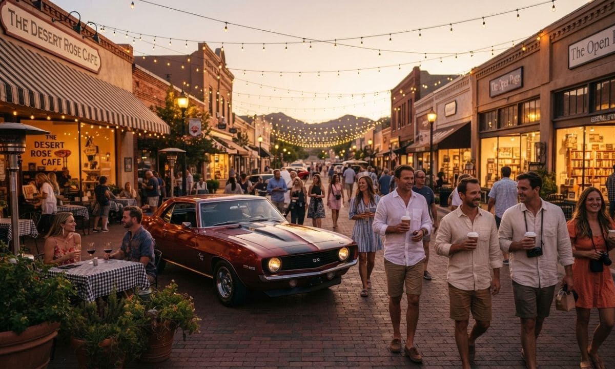 Cozy weekend getaway street scene for weekend escape captions for Instagram