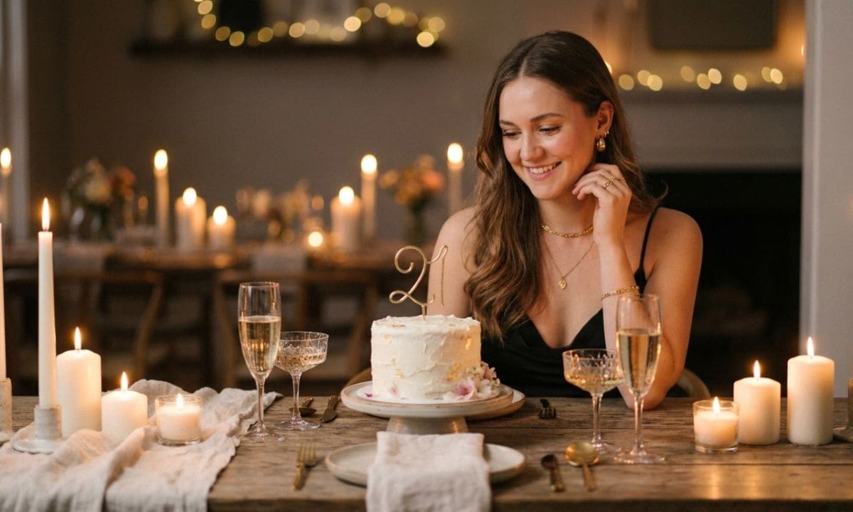 _Elegant 21st birthday dinner celebration in black dress