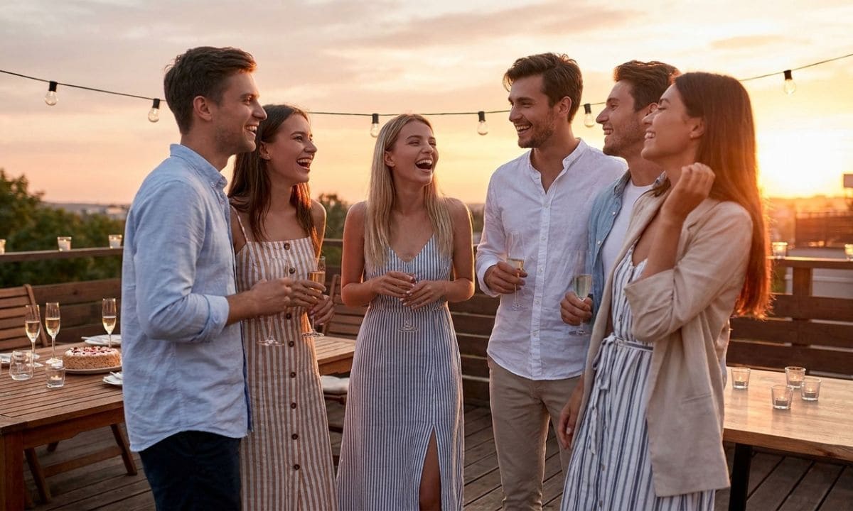Friends toasting at a milestone 21st birthday party