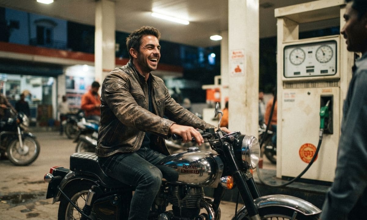 Funny Bullet captions for Instagram on a candid rider photo