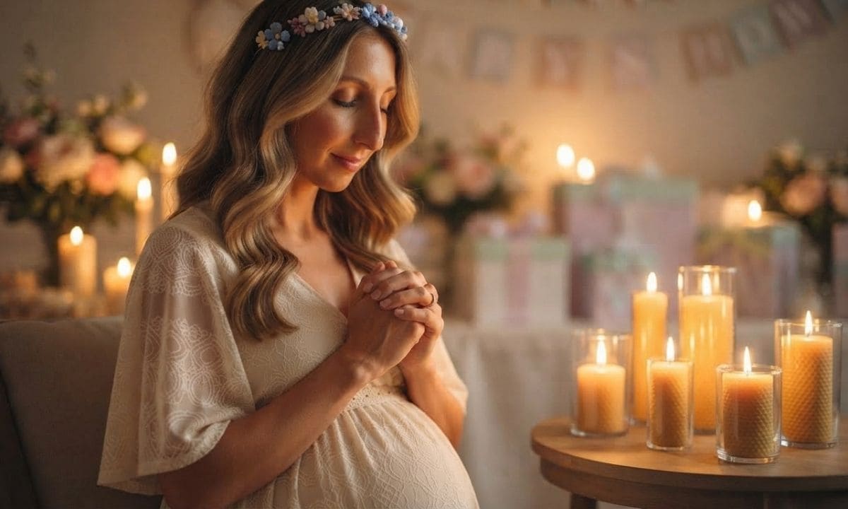 Gratitude and blessings moment before baby shower