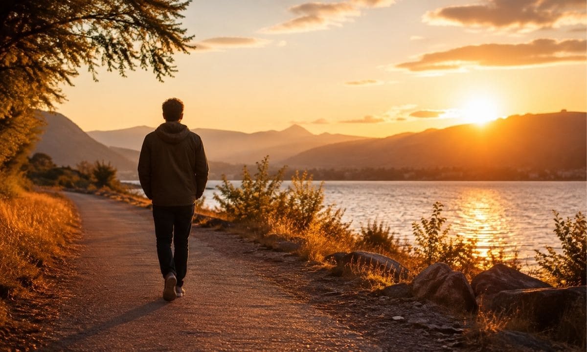 Life journey captions for Instagram reflective walking photo