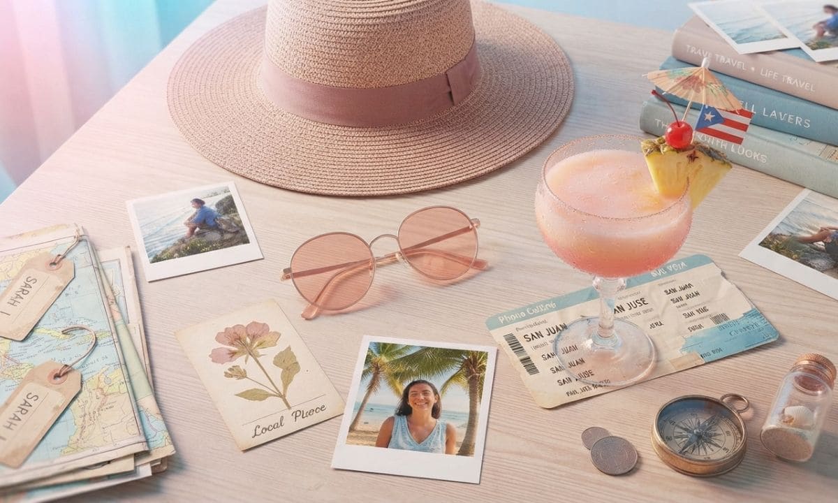 Pinterest style travel flat lay for pinterest vacation captions for Instagram