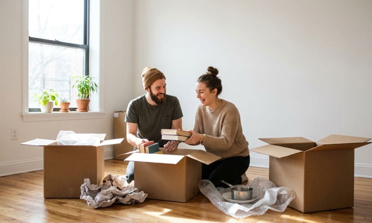 Relationship milestone captions couple moving in together