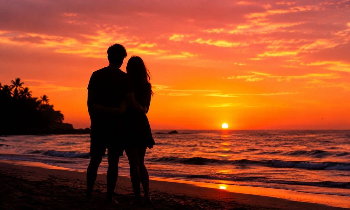 Soulmate and forever captions for Instagram couple sunset silhouette