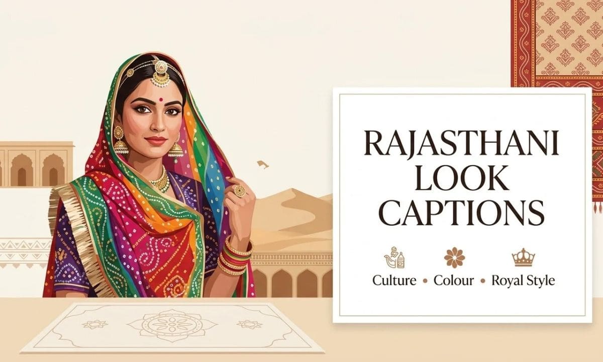 Young Rajasthani woman in colorful traditional attire posing in a haveli courtyard.